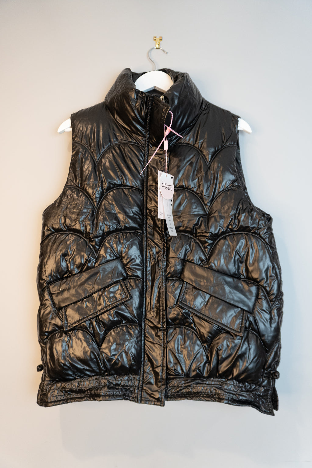 黑色绗缝棉马甲 | Black Quilted Puffer Vest
