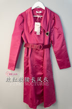 玫红收腰长风衣 | PINK NOCTURNE
