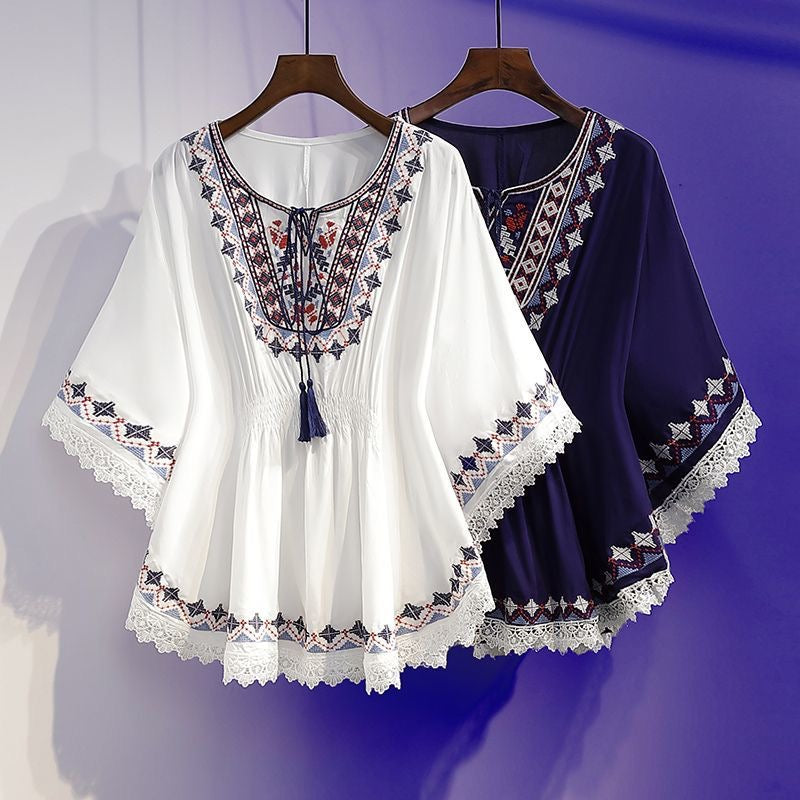 蓝韵刺绣宽松上衣 | BLUE EMBROIDERY